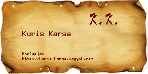 Kuris Karsa névjegykártya
